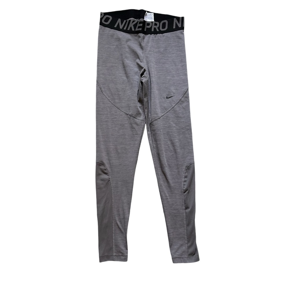 Nike Pro Mid Rise Leggings with Mesh‎ Panel Gray Size L